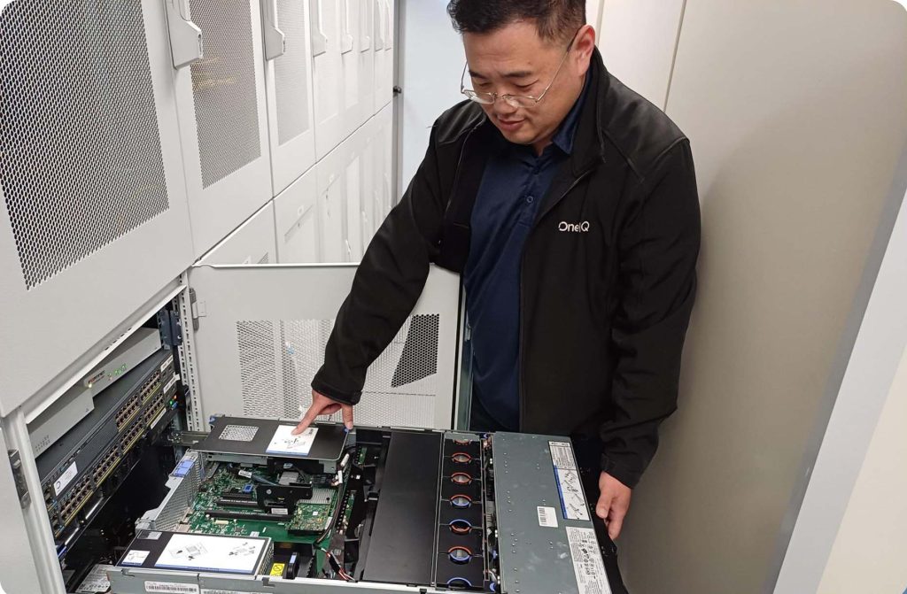 IT Engineer working on server